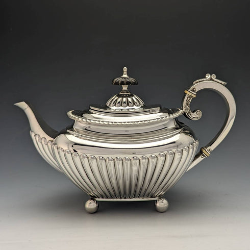 1897 British Antique Sterling Silver Bachelor Teapot 373g James Dixon